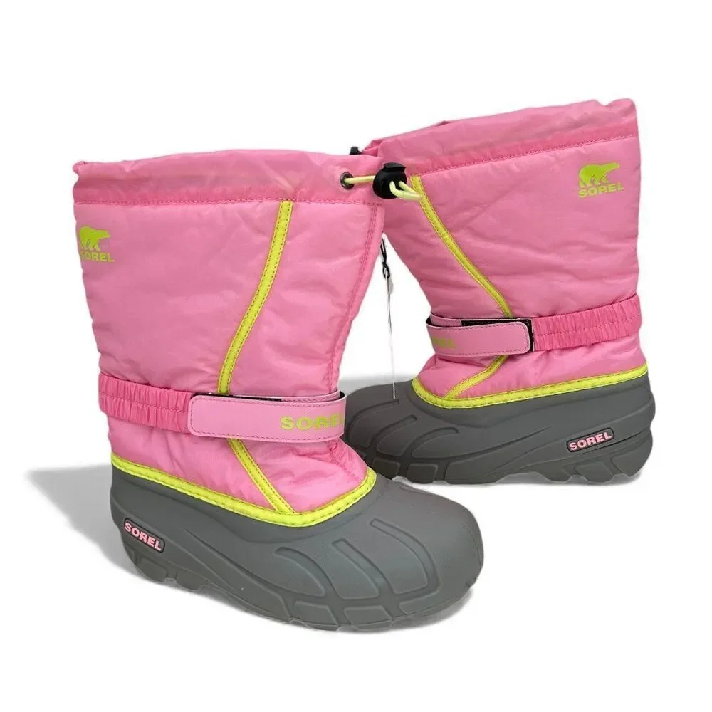 SOREL Flurry Snow Boots Youth 5 Blooming Pink Waterproof Insulated Winter Boots